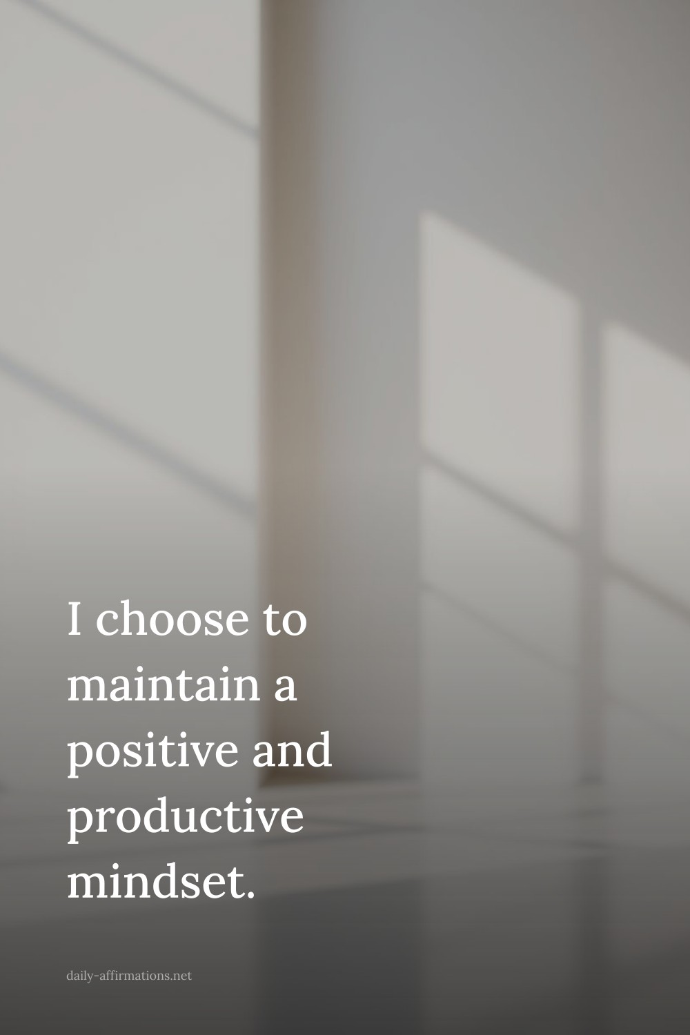 I choose to maintain a positive and productive mindset.