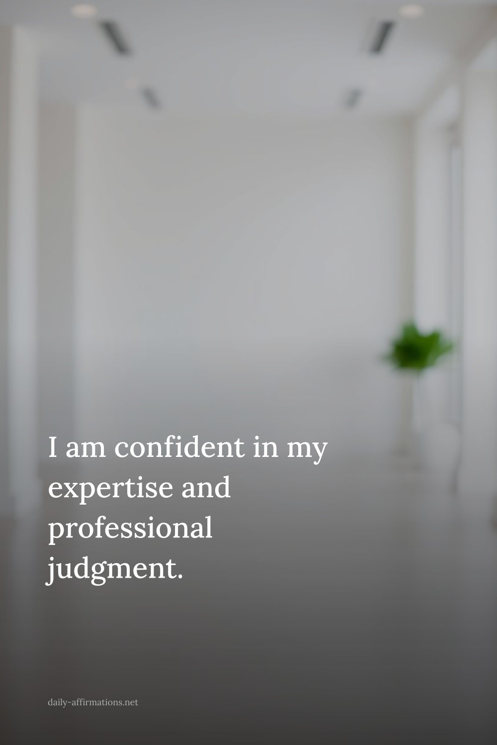 I am confident in my expertise and professional judgment.