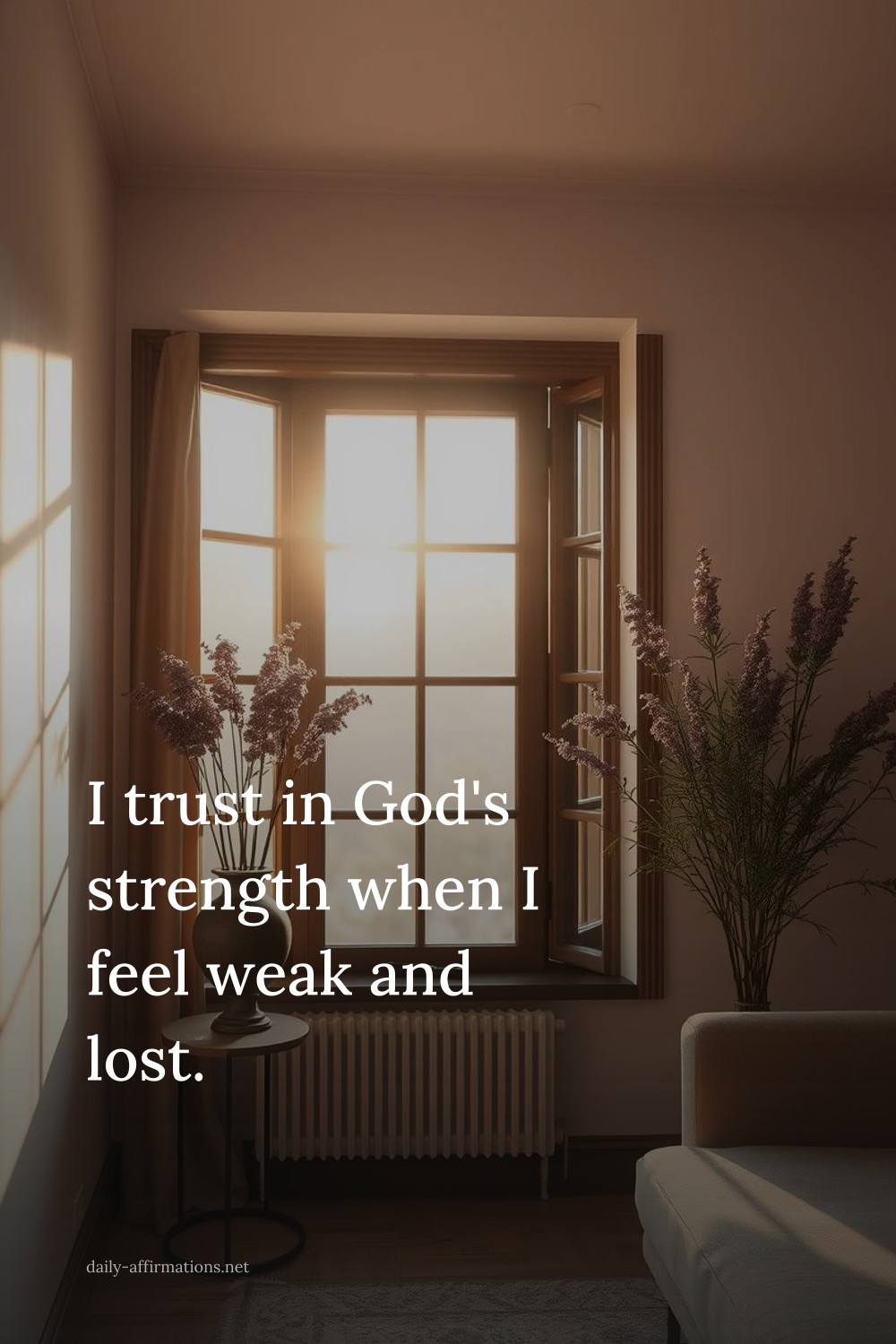 I trust in God's strength when I feel weak and lost.