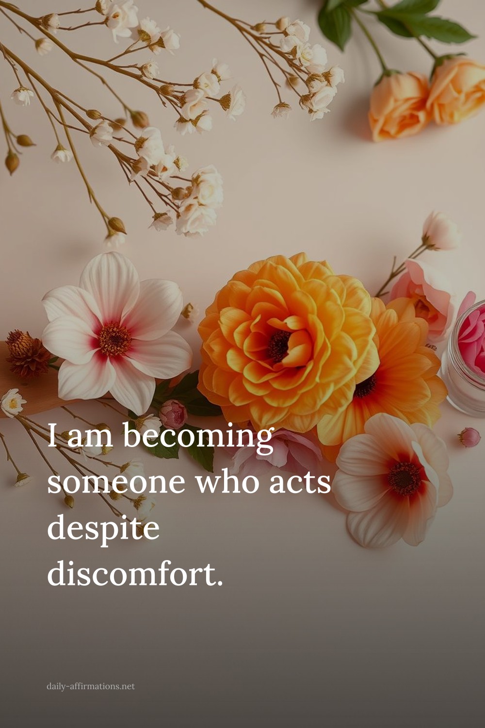 I am becoming someone who acts despite discomfort.