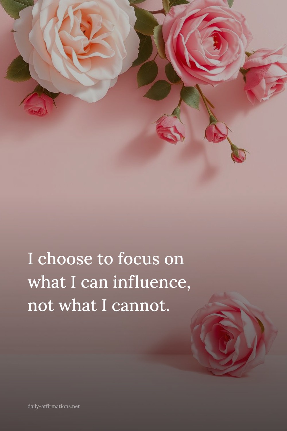 I choose to focus on what I can influence, not what I cannot.