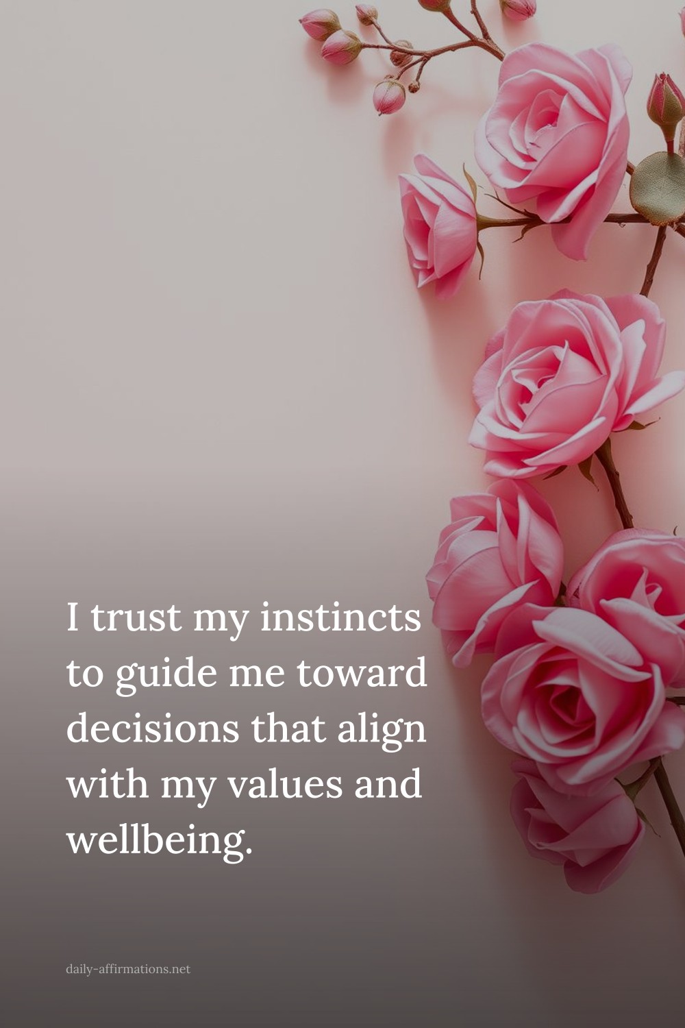 I trust my instincts to guide me toward decisions that align with my values and wellbeing.