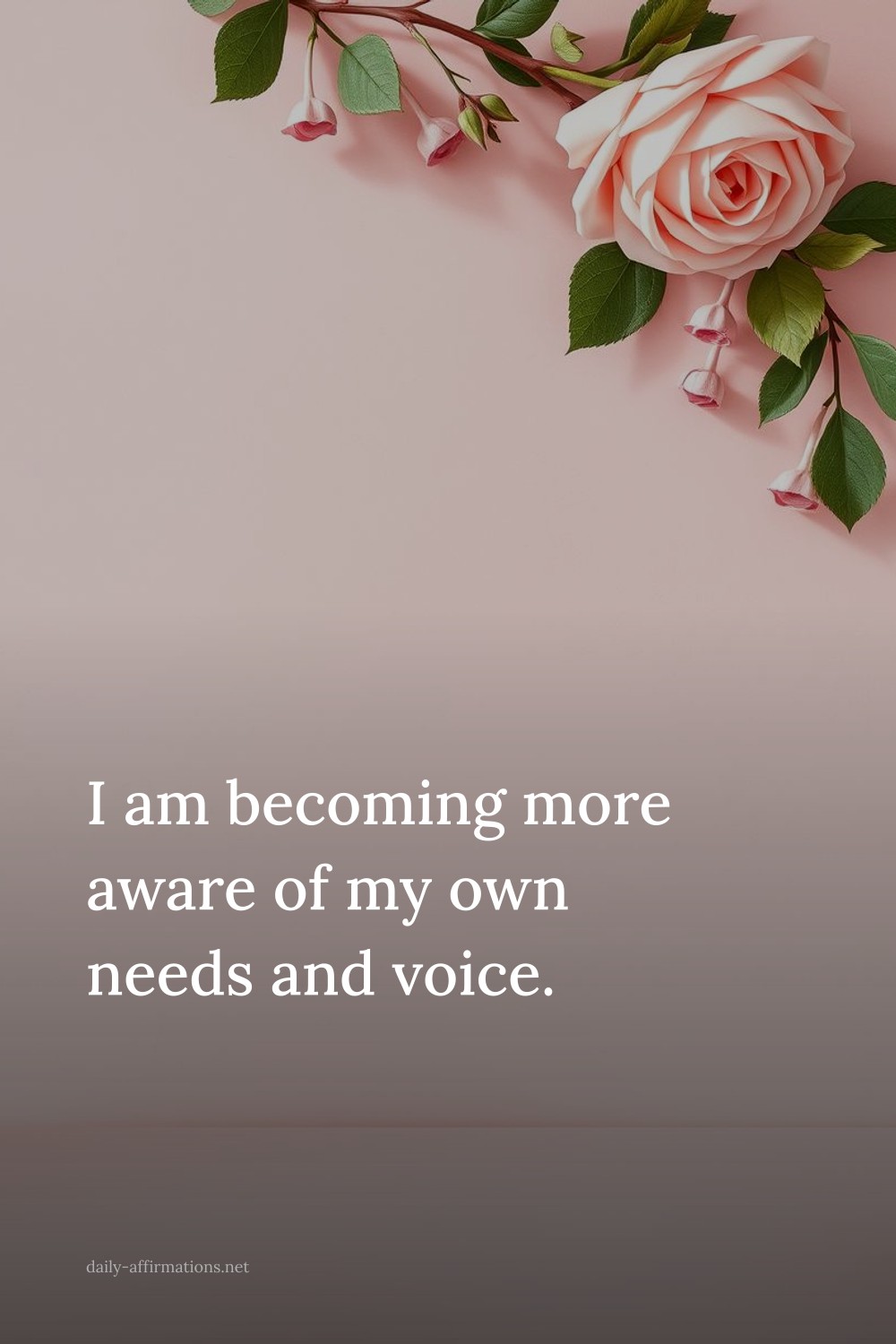 I am becoming more aware of my own needs and voice.