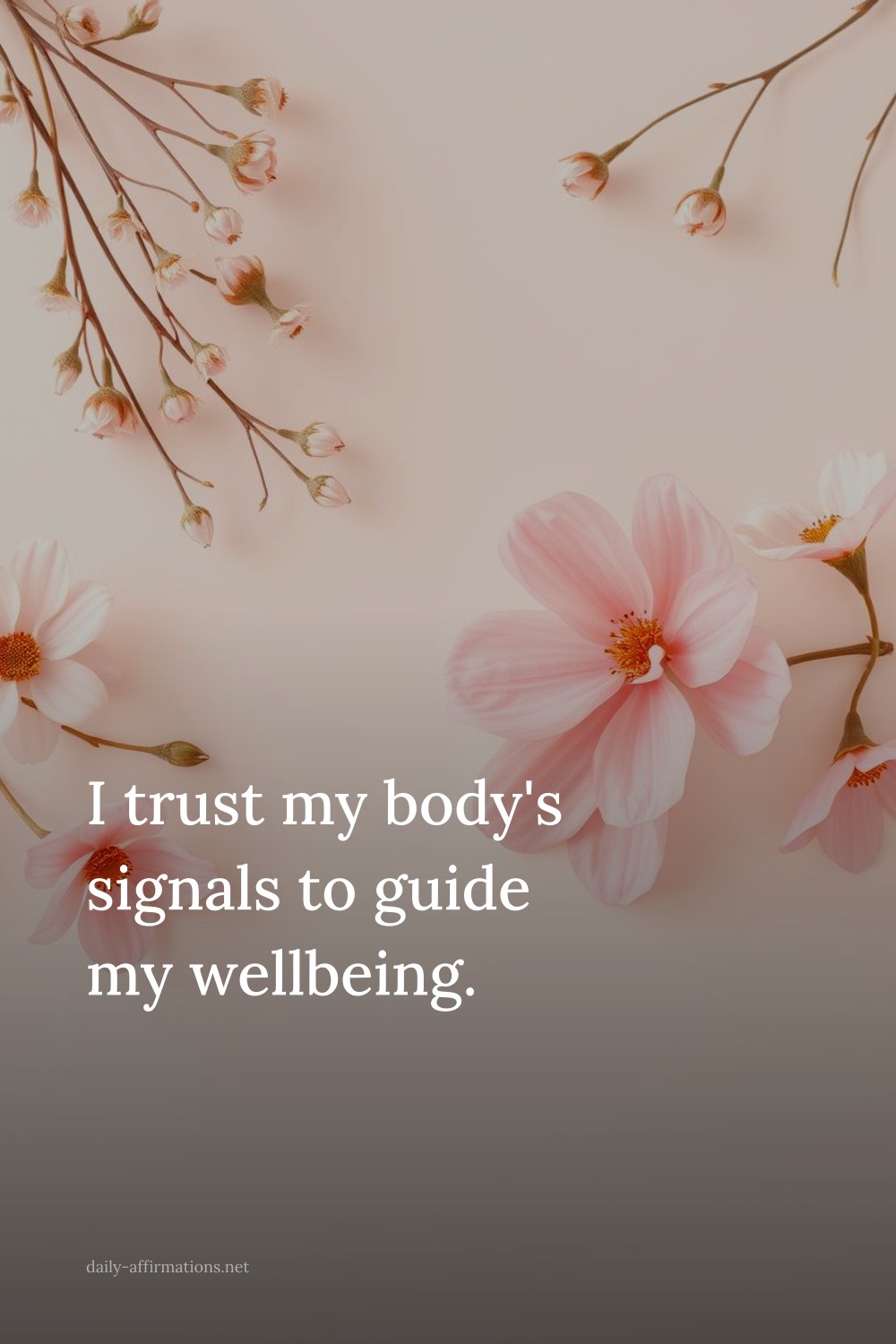 I trust my body's signals to guide my wellbeing.