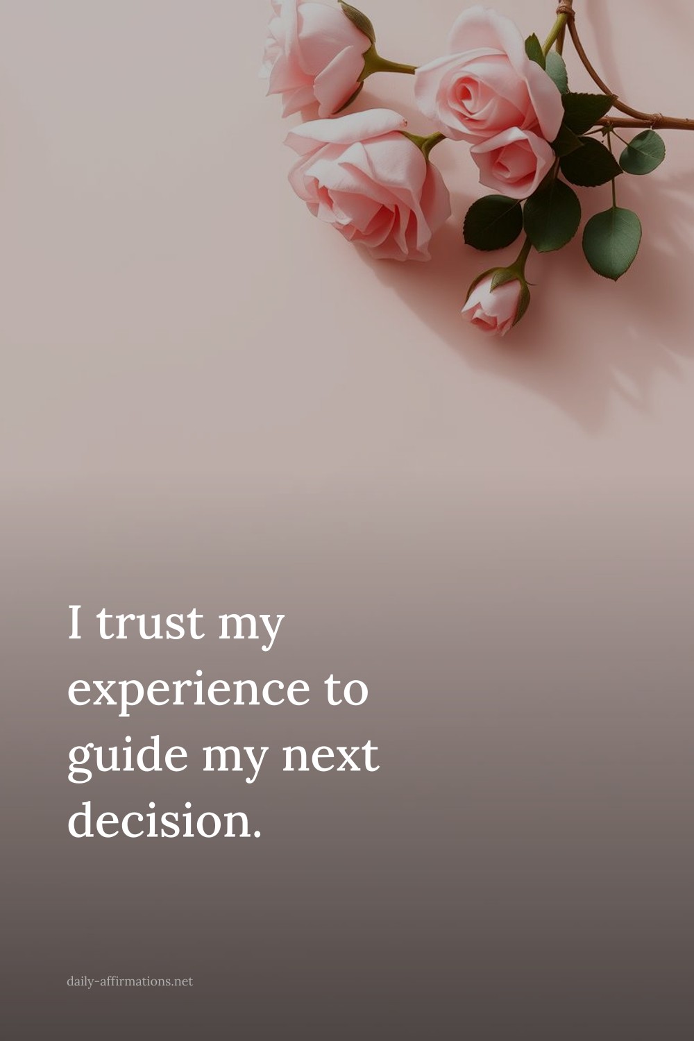 I trust my experience to guide my next decision.