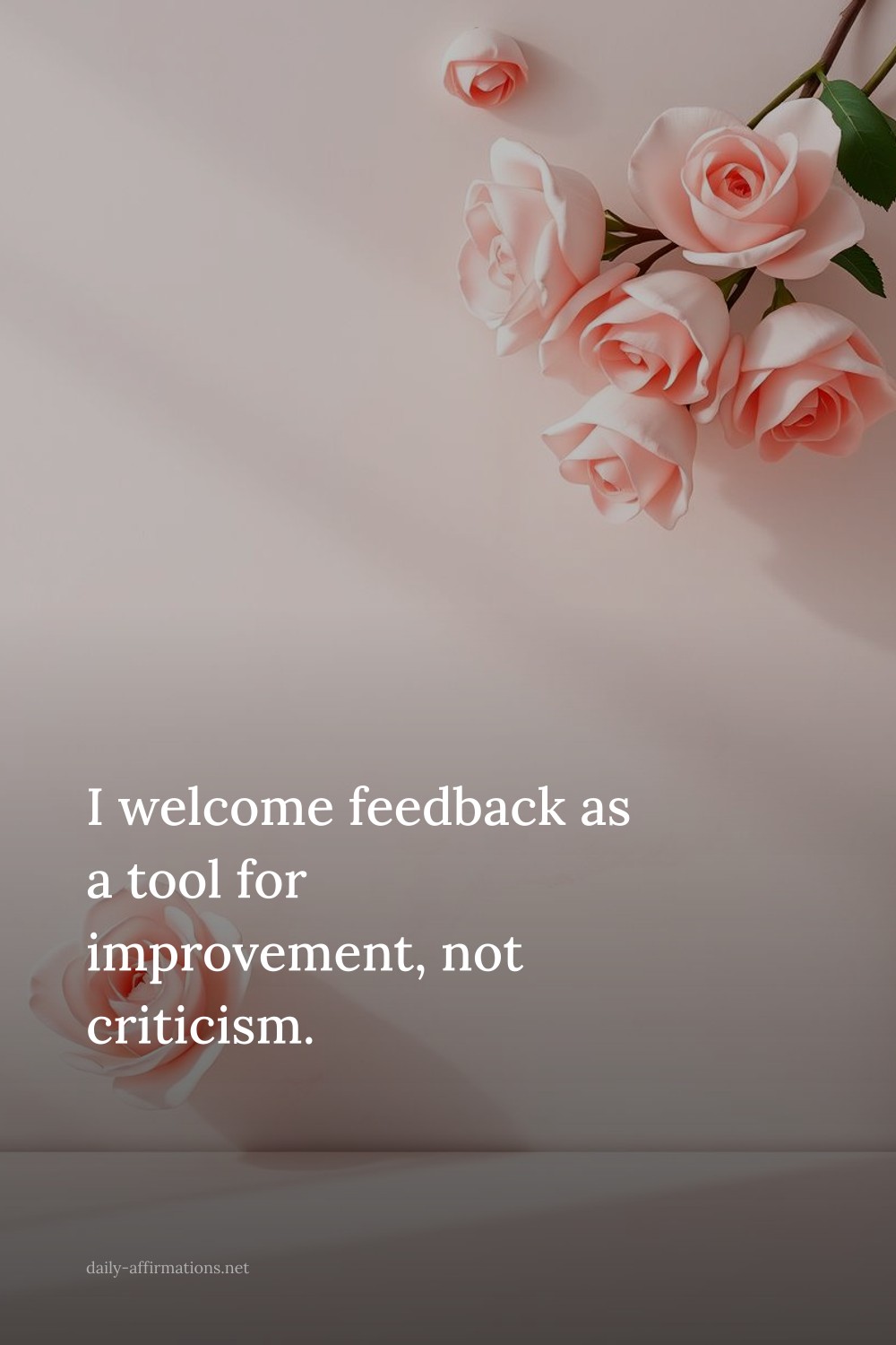 I welcome feedback as a tool for improvement, not criticism.