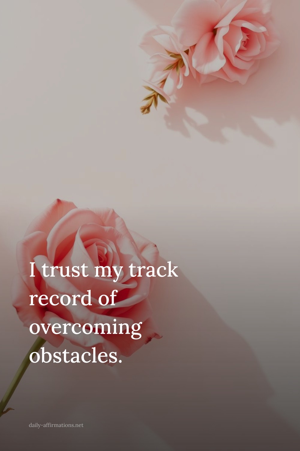 I trust my track record of overcoming obstacles.