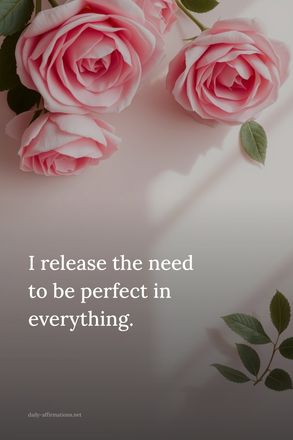 I release the need to be perfect in everything.