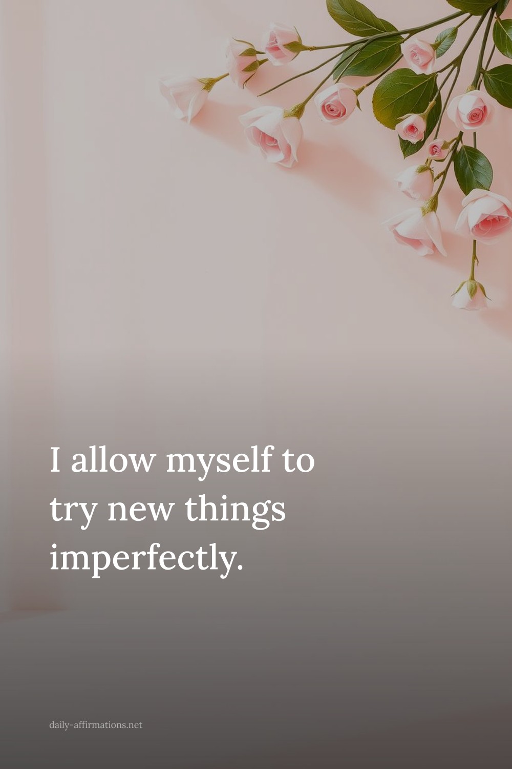 I allow myself to try new things imperfectly.