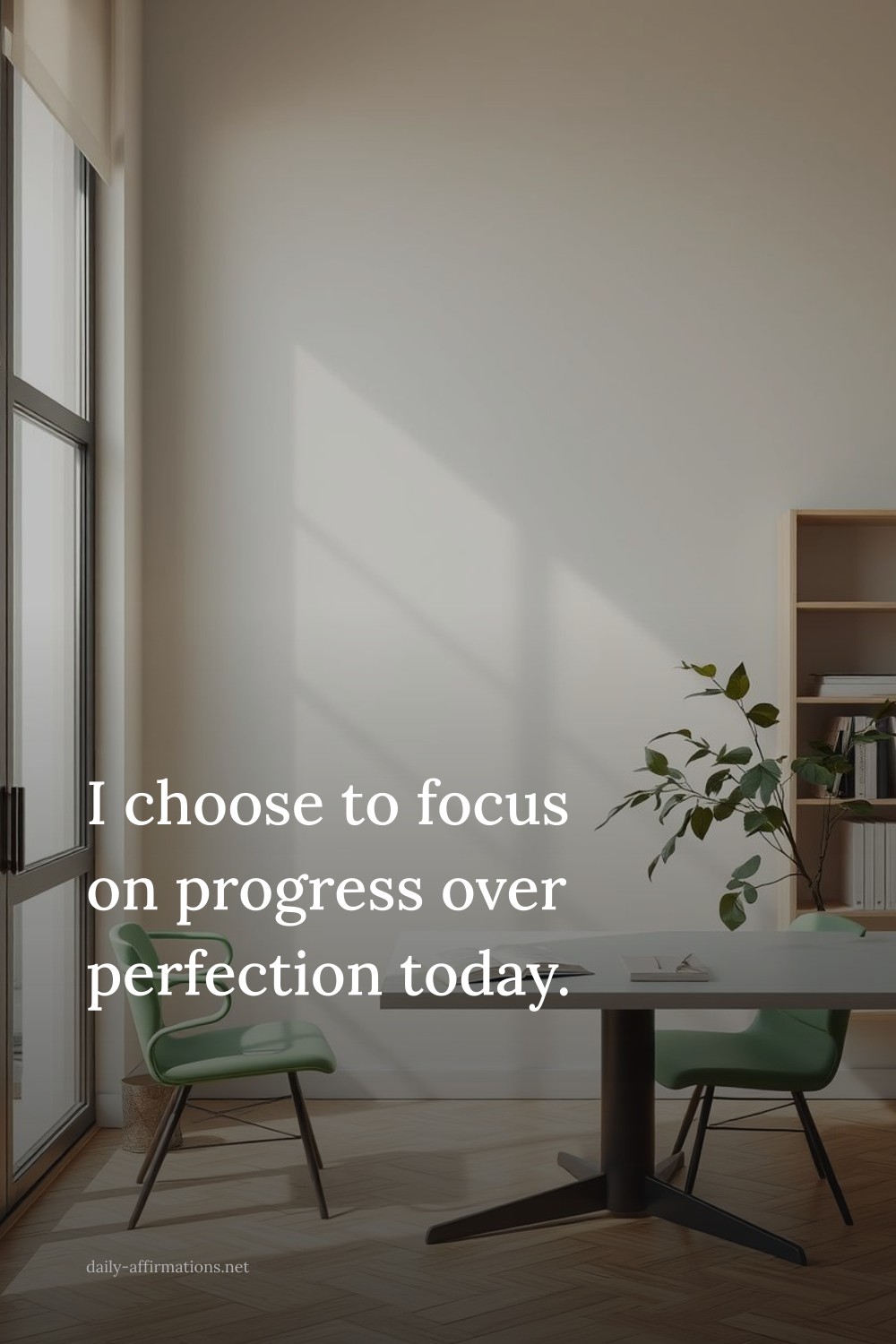 I choose to focus on progress over perfection today.