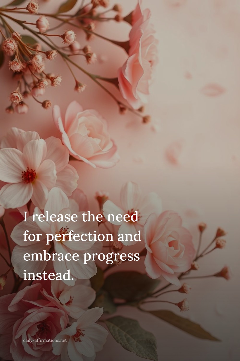 I release the need for perfection and embrace progress instead.