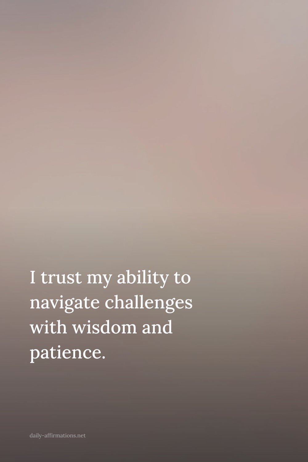 I trust my ability to navigate challenges with wisdom and patience.