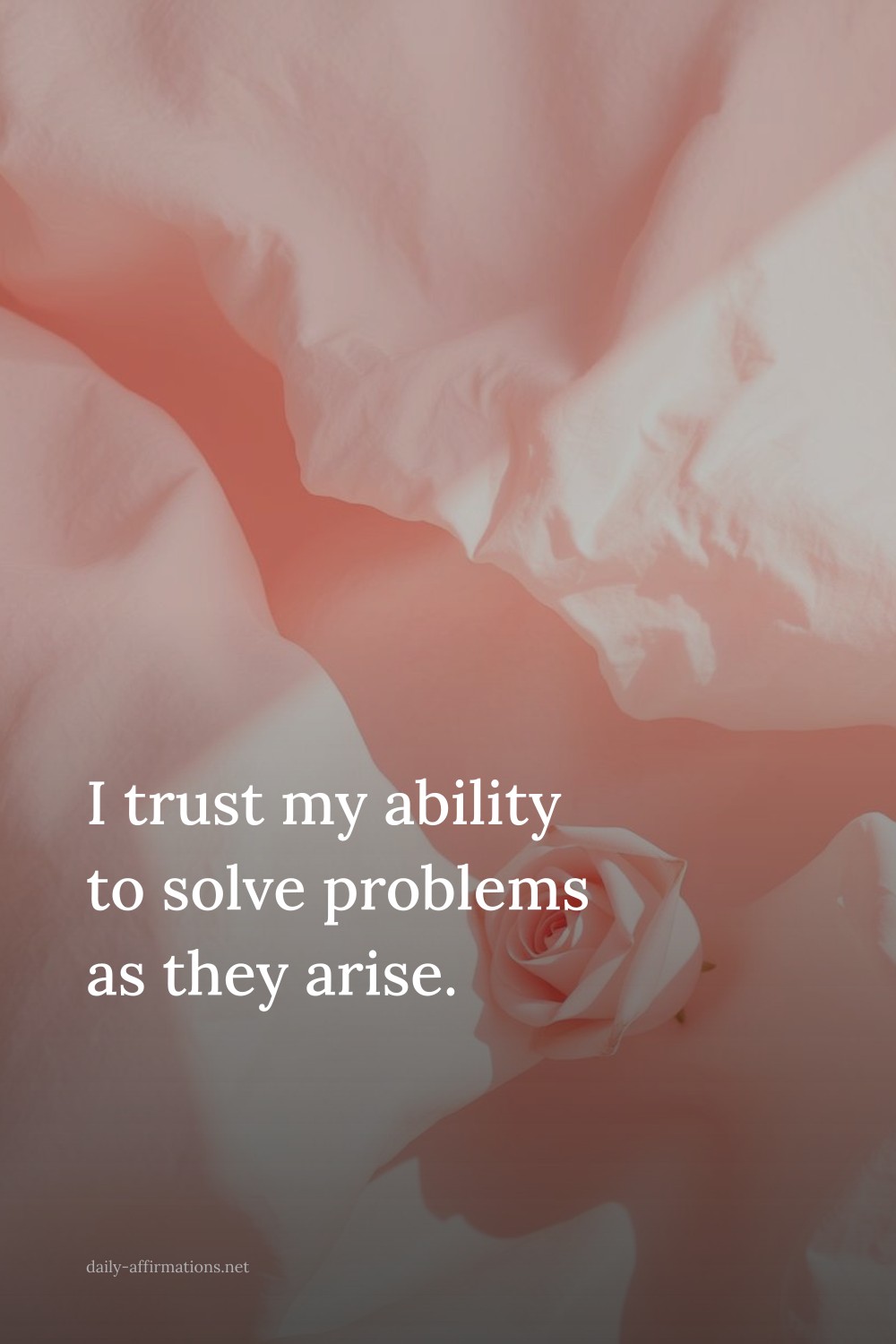 I trust my ability to solve problems as they arise.
