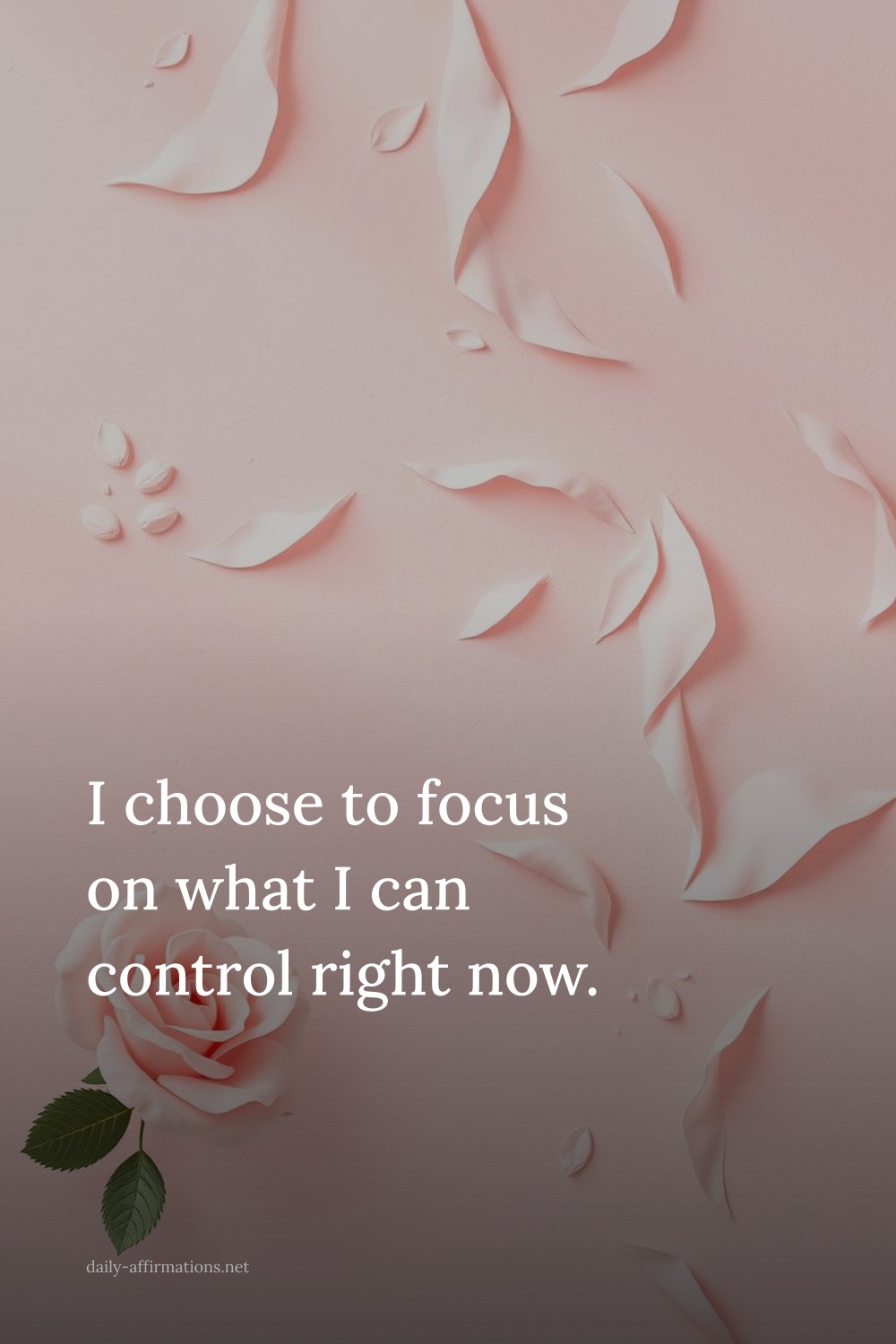 I choose to focus on what I can control right now.