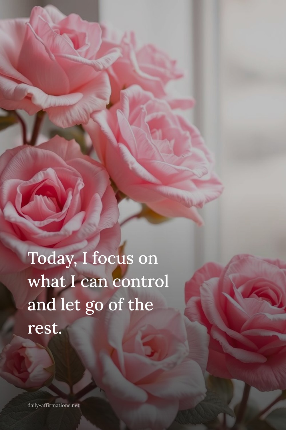 Today, I focus on what I can control and let go of the rest.