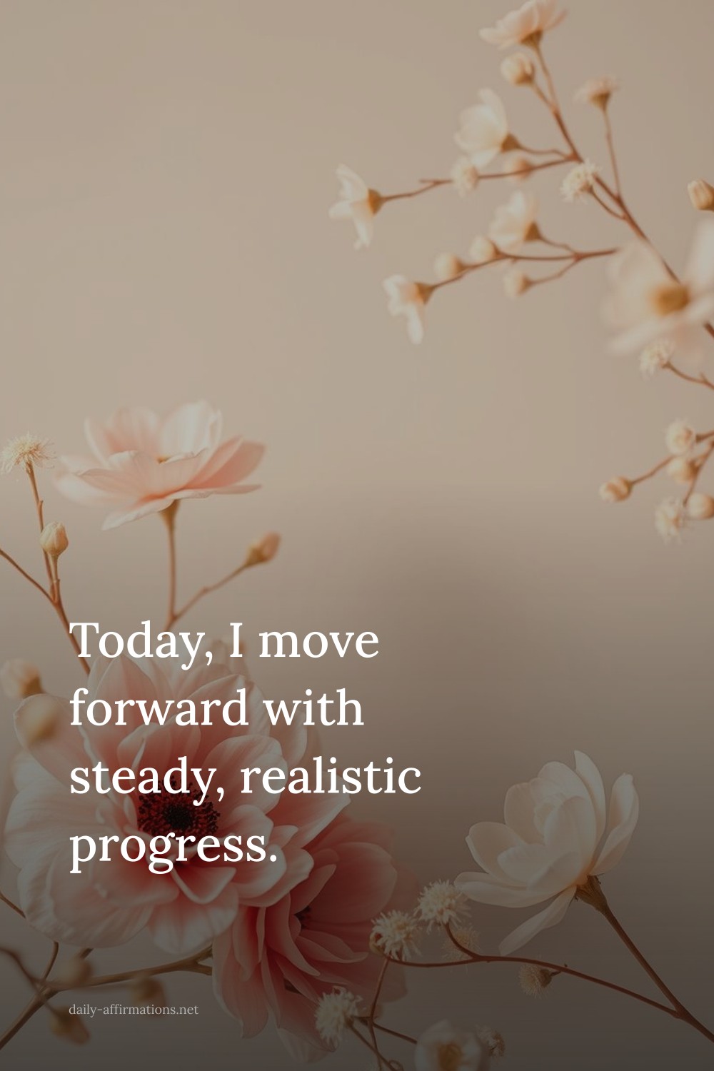Today, I move forward with steady, realistic progress.