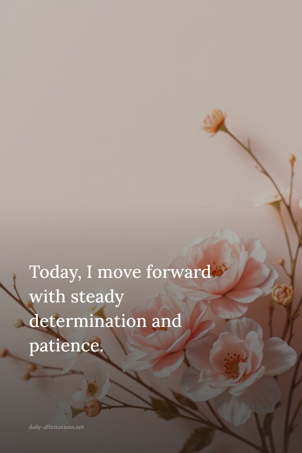 Today, I move forward with steady determination and patience.
