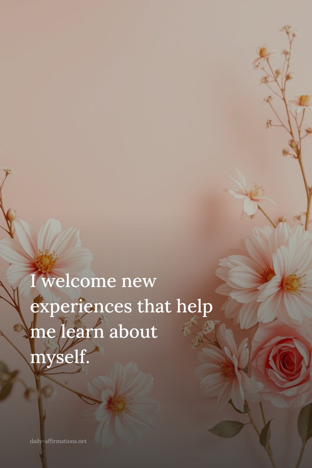 I welcome new experiences that help me learn about myself.