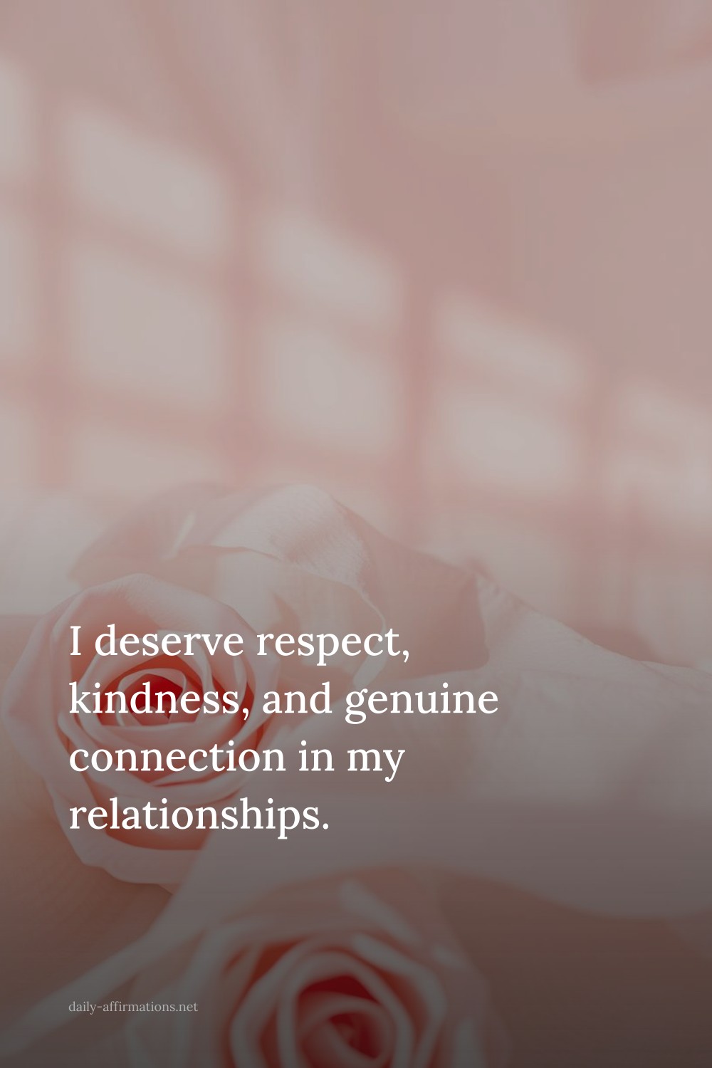 I deserve respect, kindness, and genuine connection in my relationships.