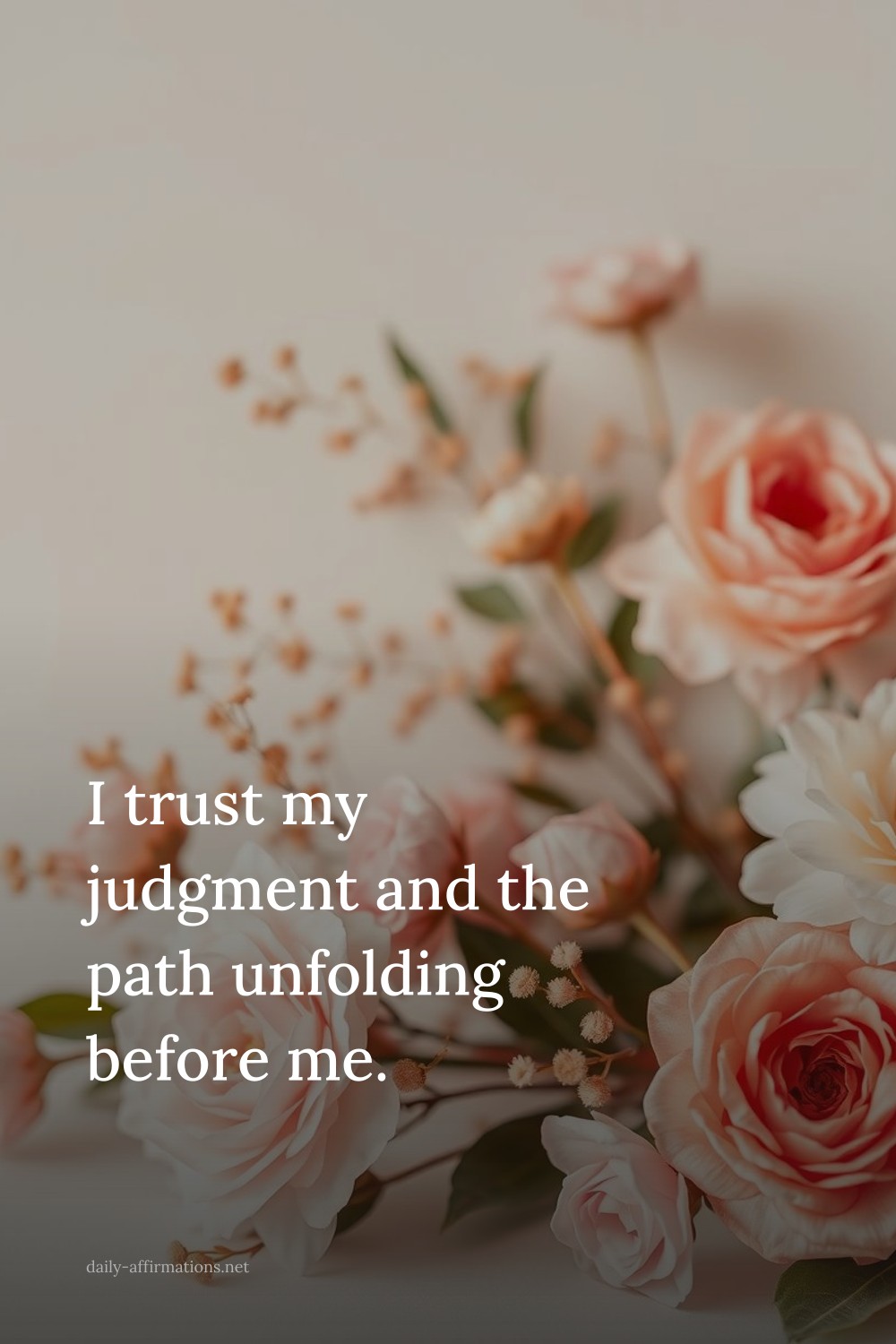 I trust my judgment and the path unfolding before me.