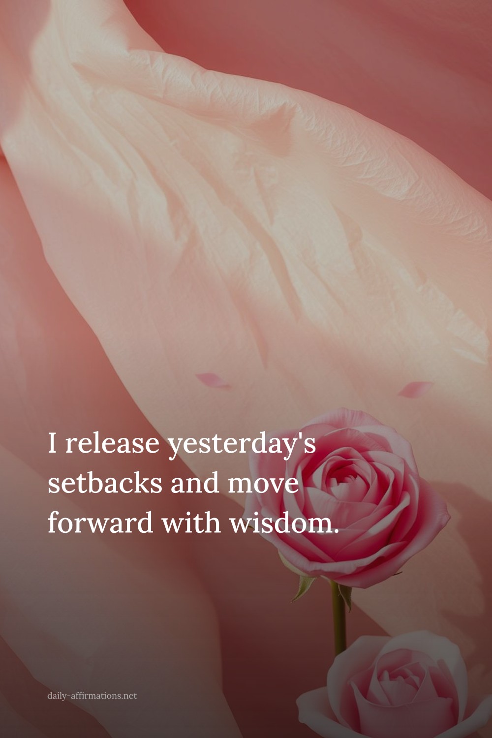 I release yesterday's setbacks and move forward with wisdom.