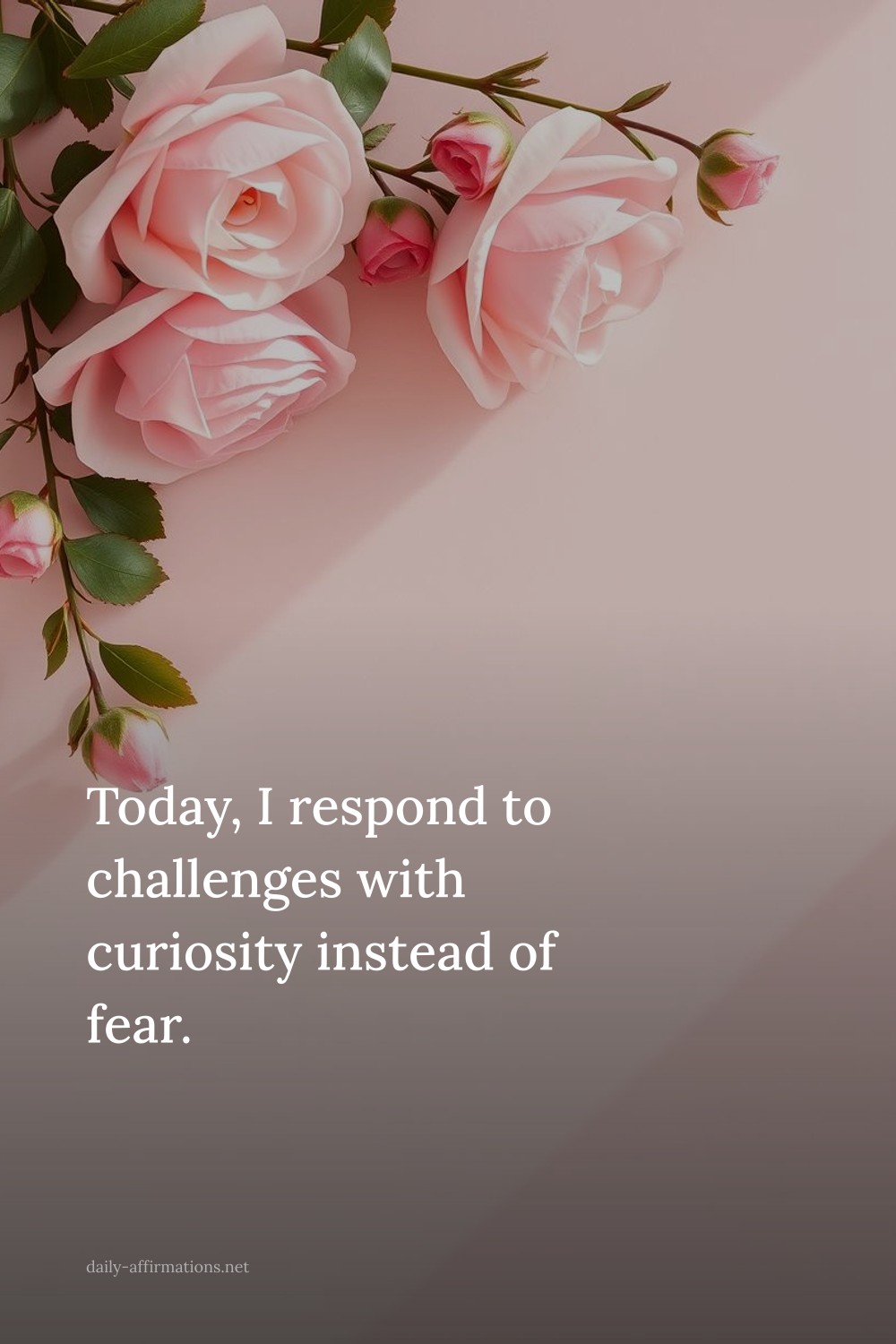 Today, I respond to challenges with curiosity instead of fear.