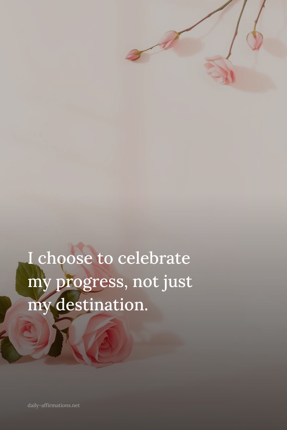 I choose to celebrate my progress, not just my destination.