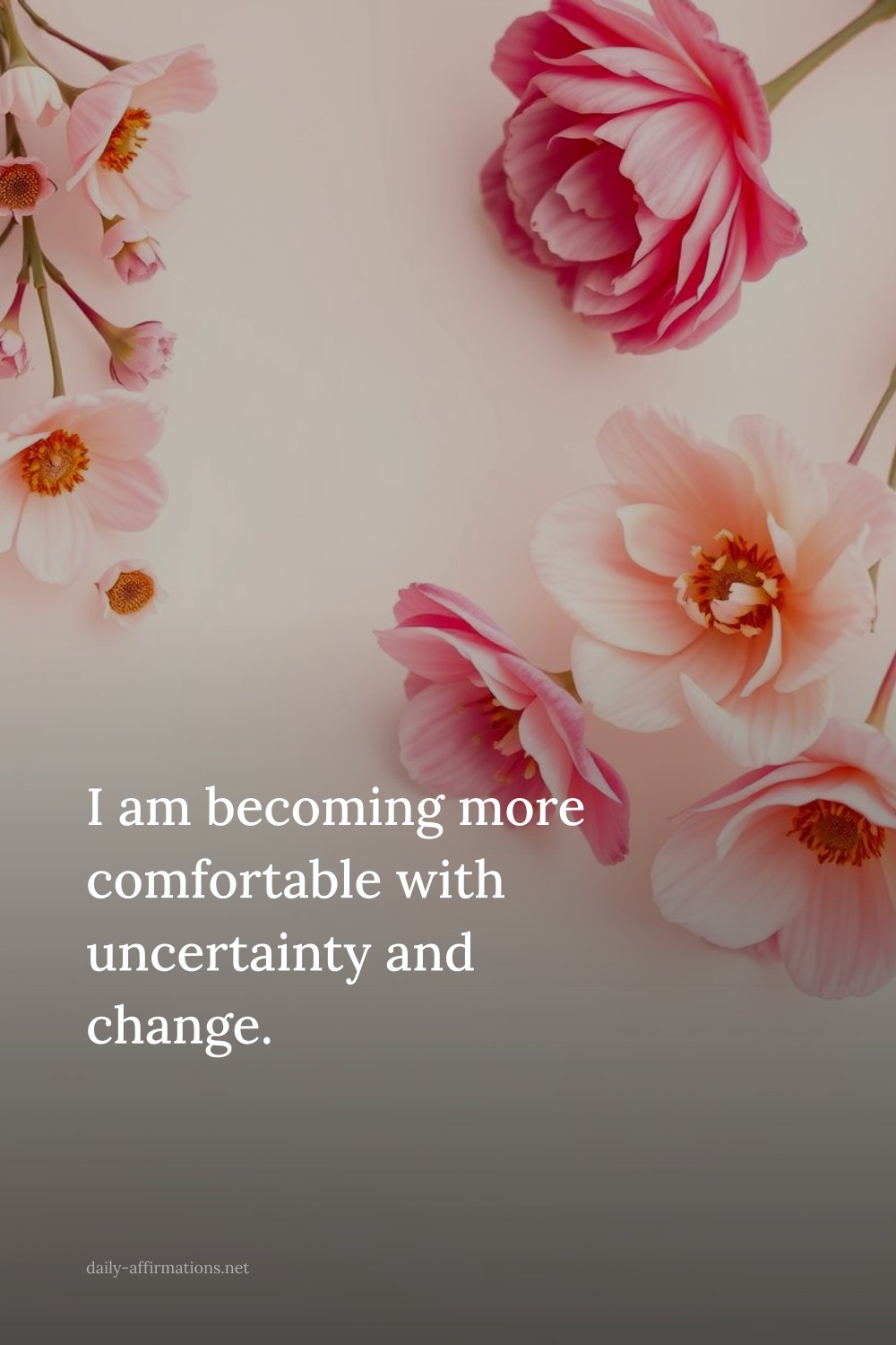 I am becoming more comfortable with uncertainty and change.