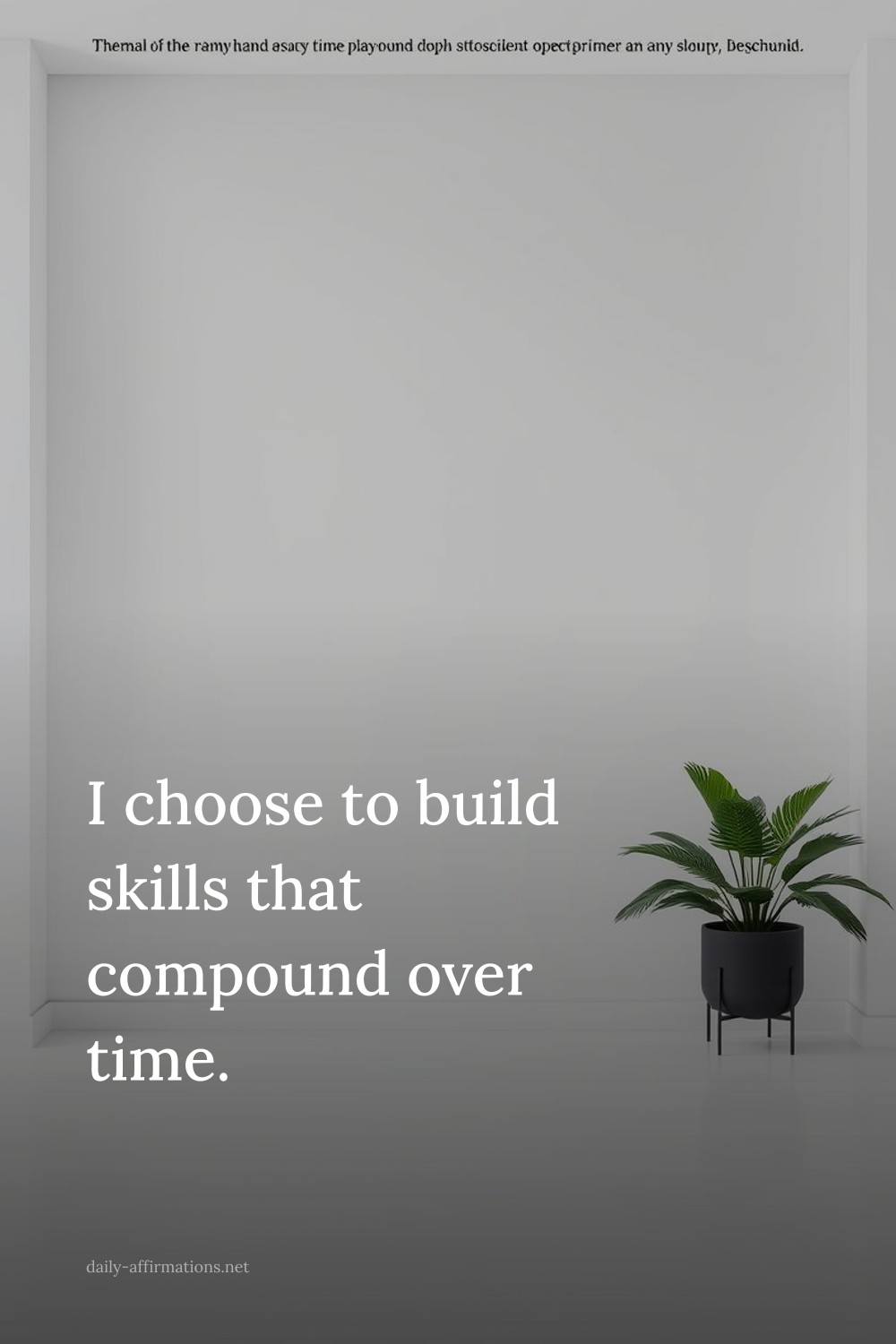 I choose to build skills that compound over time.