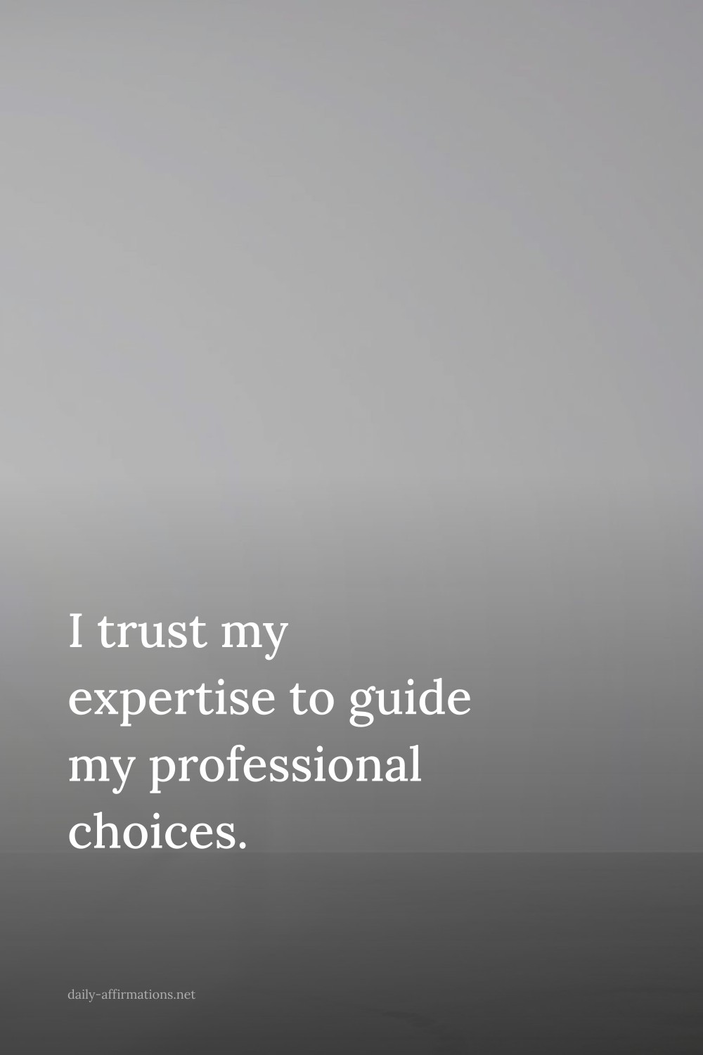 I trust my expertise to guide my professional choices.