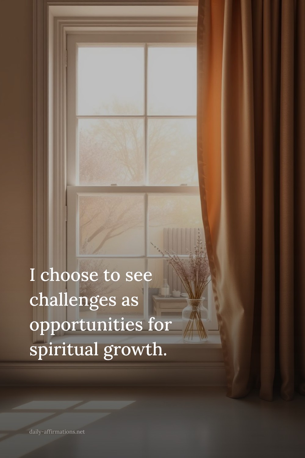 I choose to see challenges as opportunities for spiritual growth.