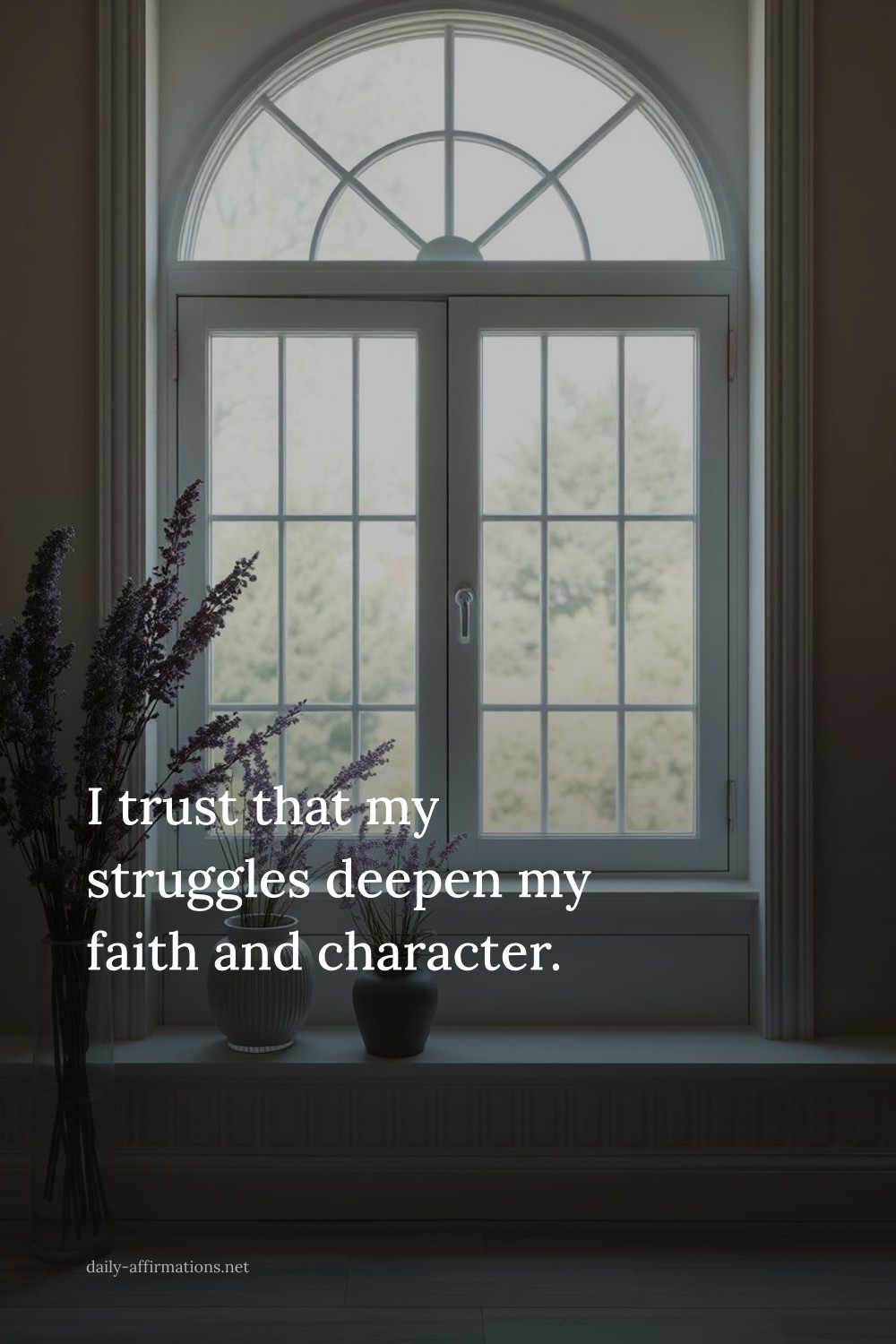 I trust that my struggles deepen my faith and character.