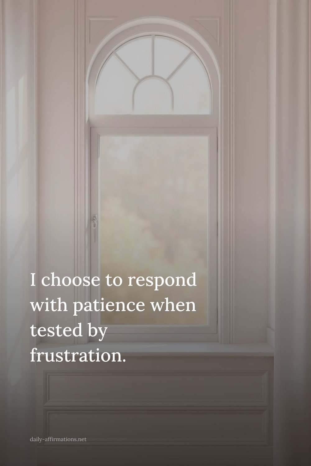 I choose to respond with patience when tested by frustration.