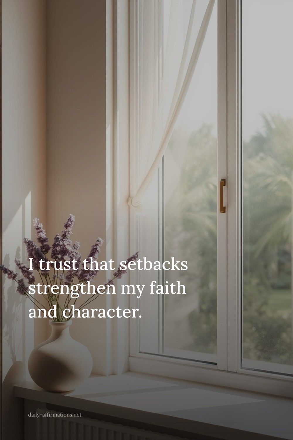 I trust that setbacks strengthen my faith and character.