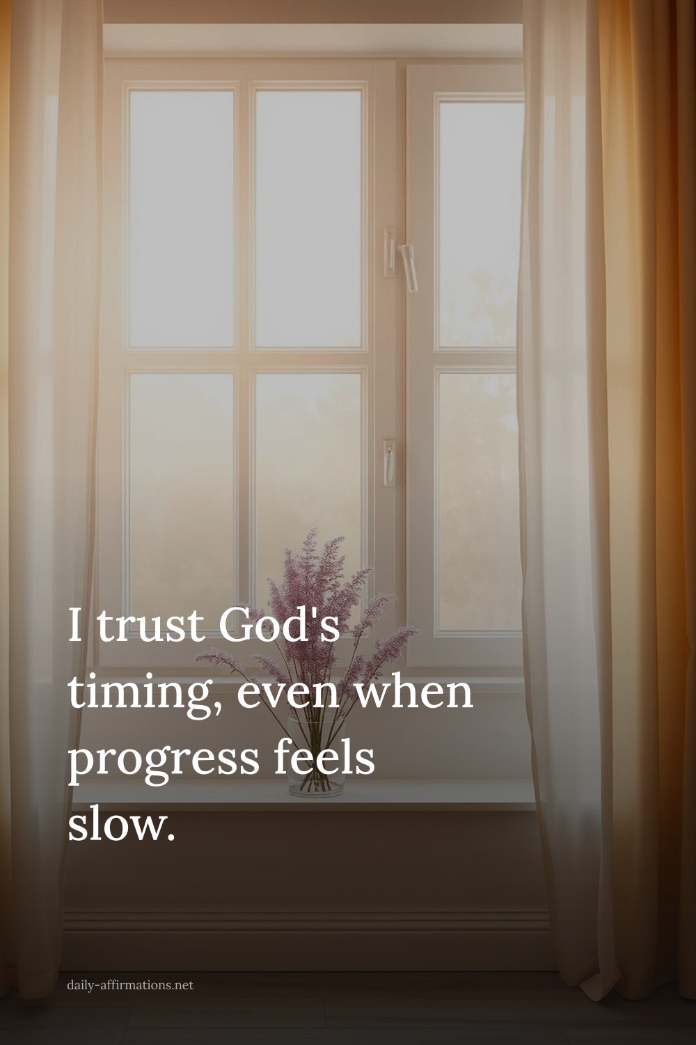 I trust God's timing, even when progress feels slow.
