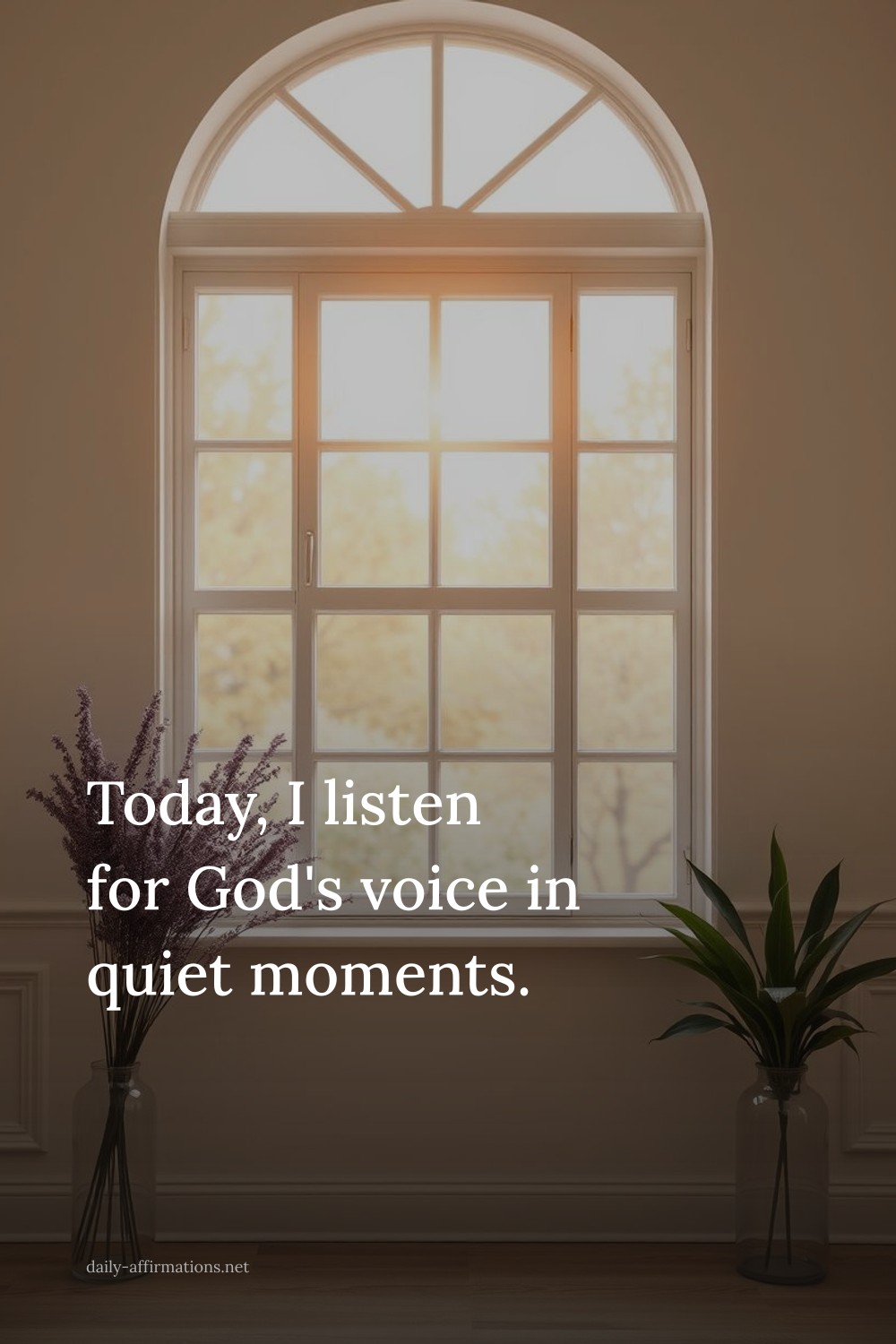 Today, I listen for God's voice in quiet moments.