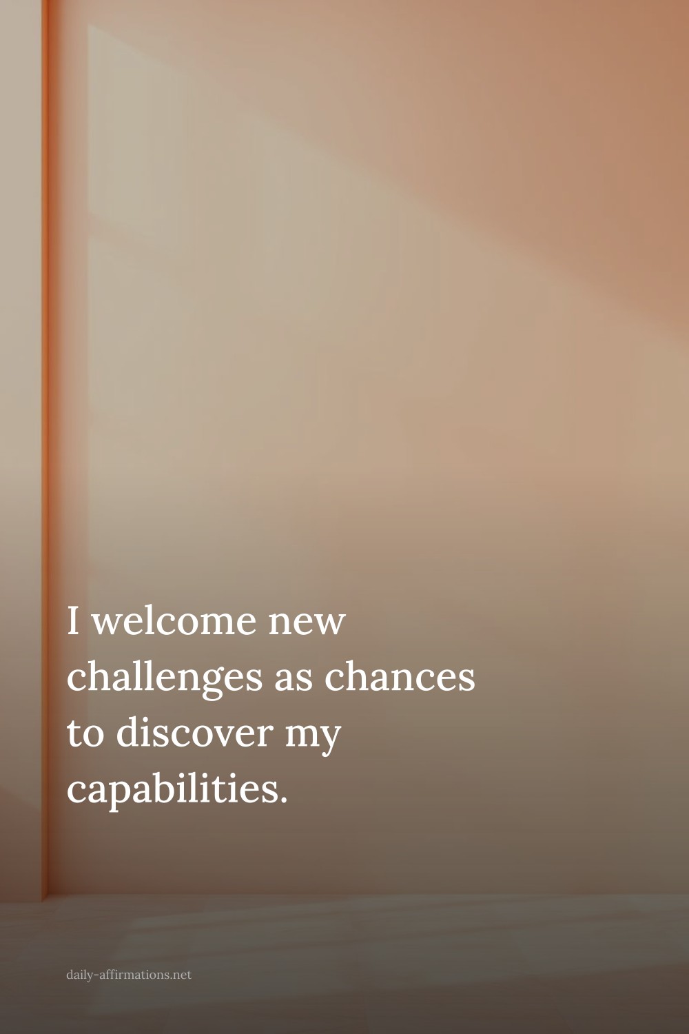 I welcome new challenges as chances to discover my capabilities.