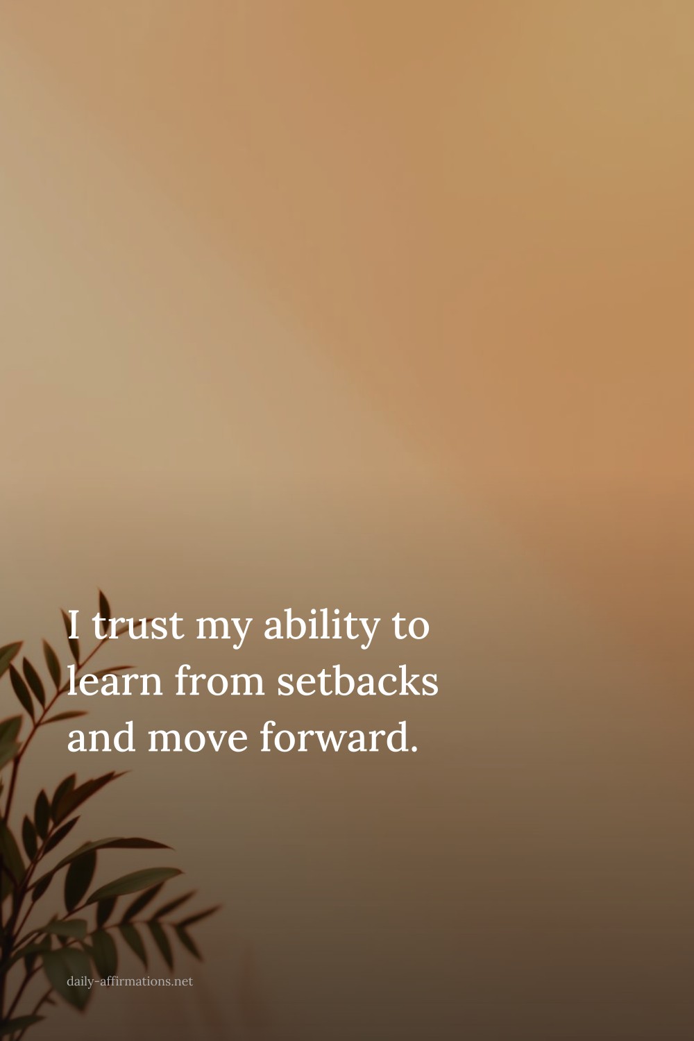 I trust my ability to learn from setbacks and move forward.