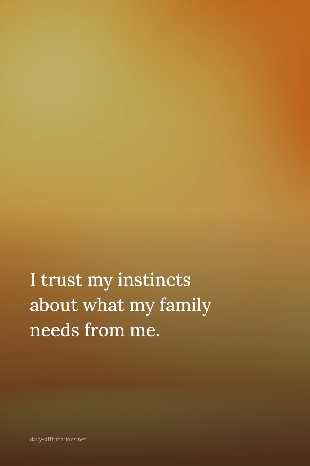 I trust my instincts about what my family needs from me.