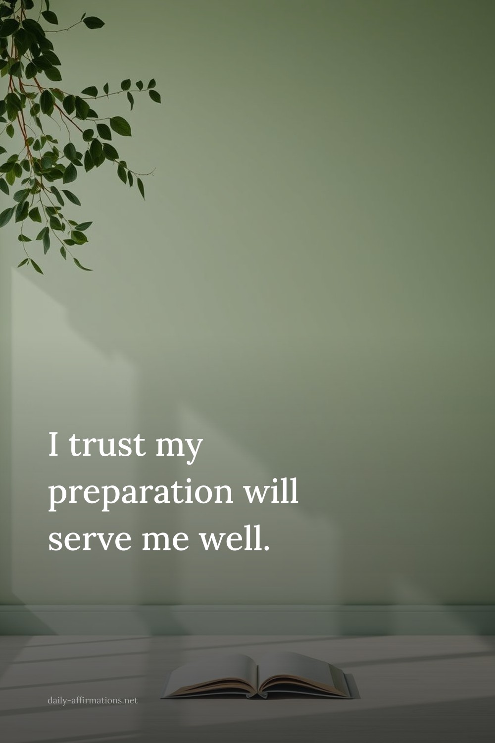 I trust my preparation will serve me well.