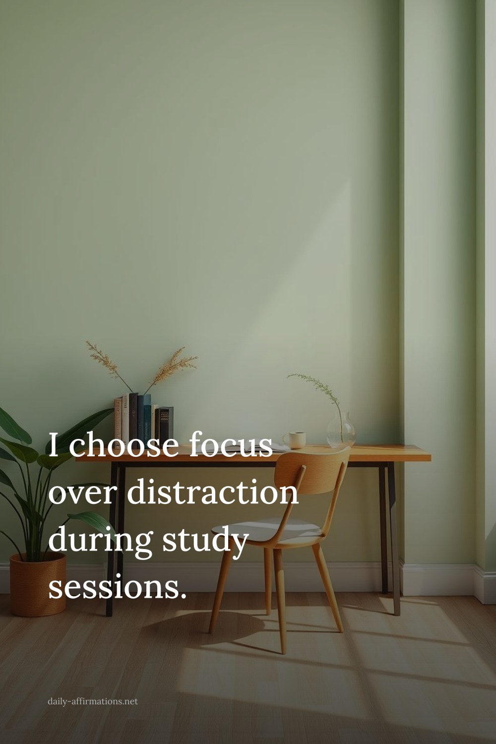 I choose focus over distraction during study sessions.