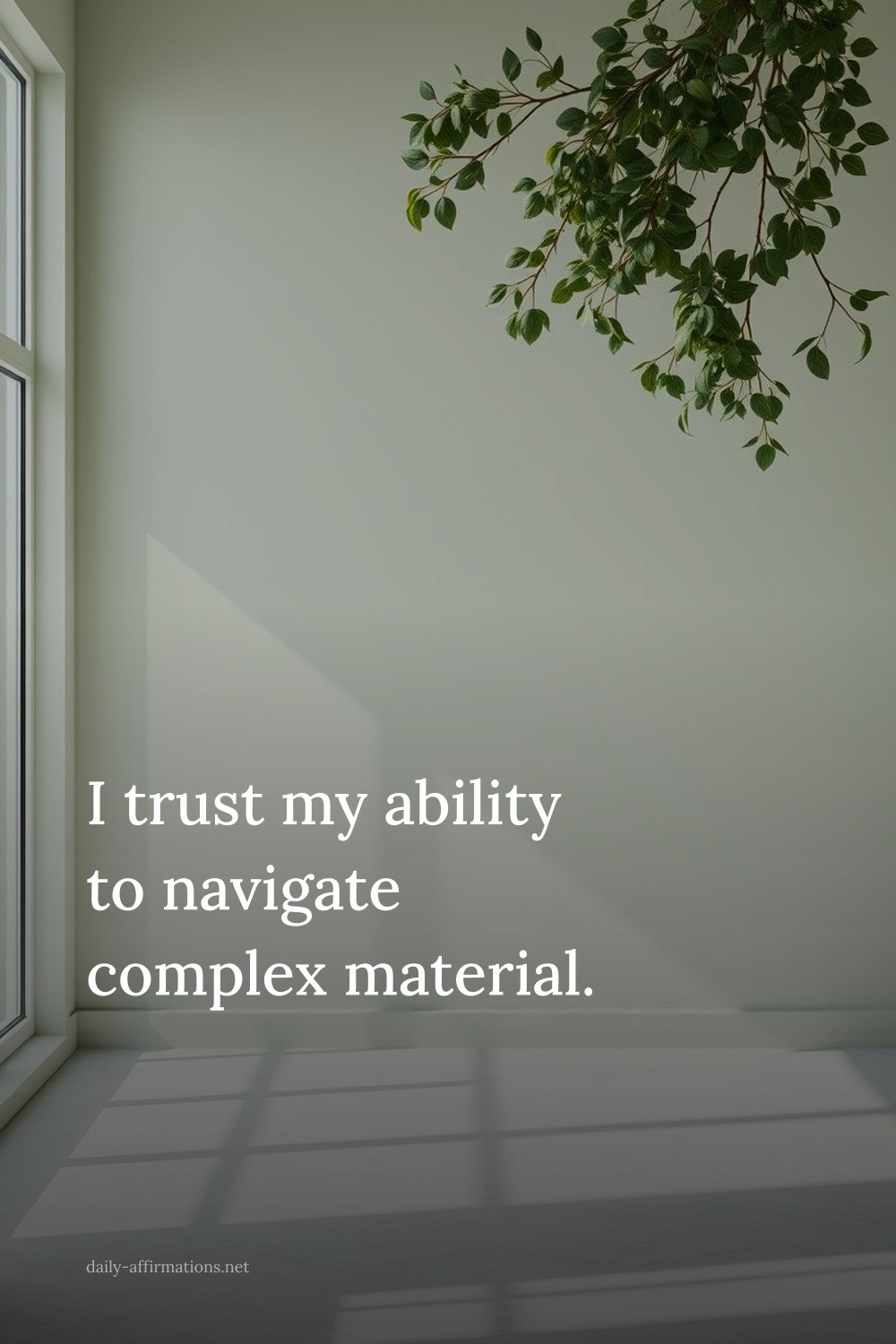 I trust my ability to navigate complex material.