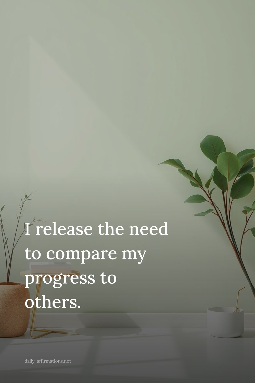 I release the need to compare my progress to others.