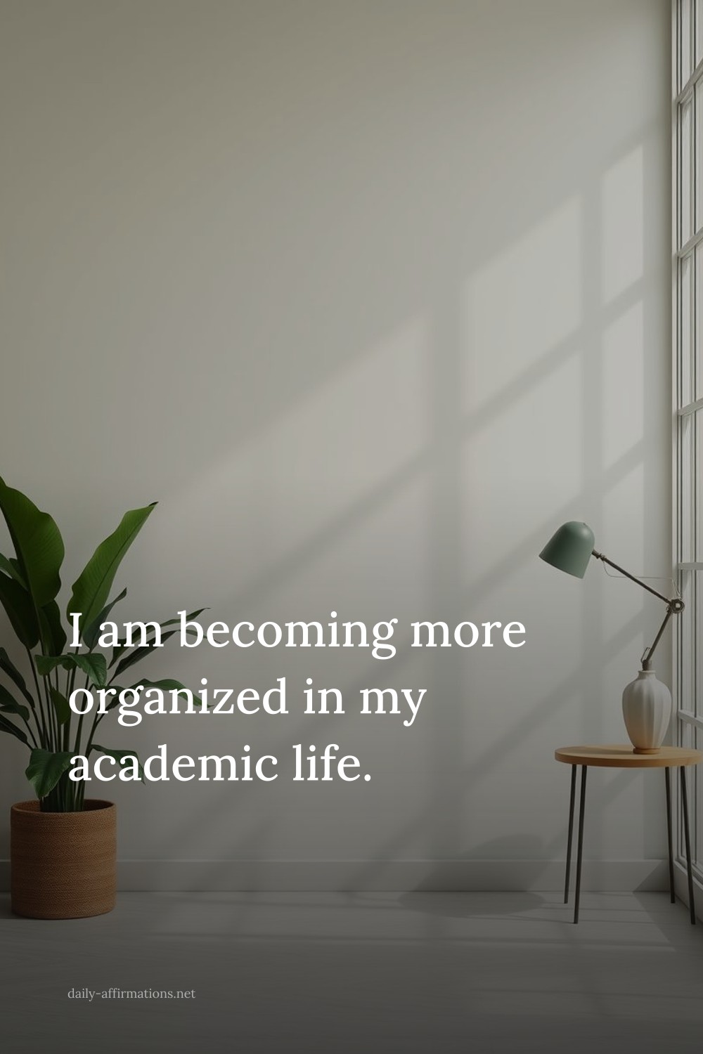 I am becoming more organized in my academic life.