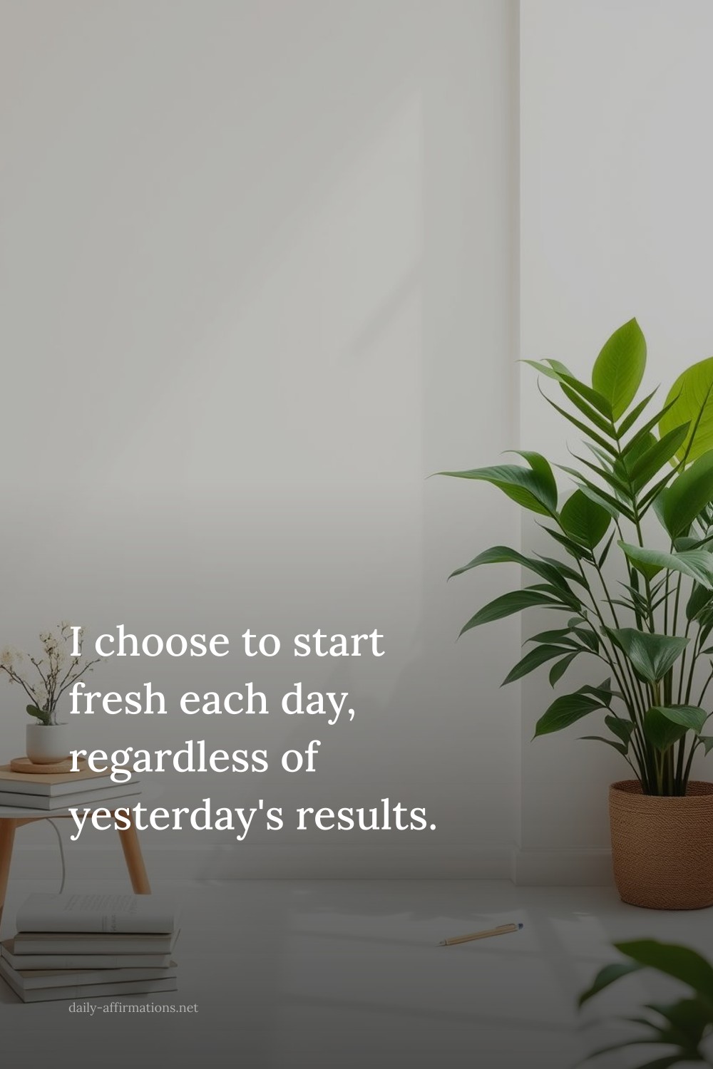 I choose to start fresh each day, regardless of yesterday's results.