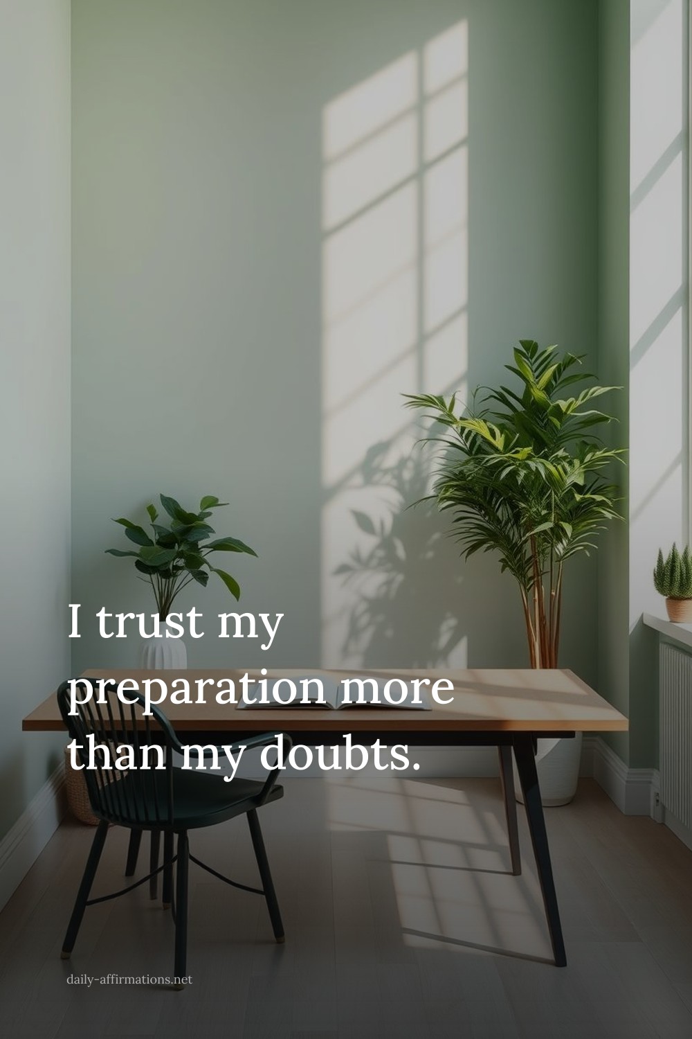 I trust my preparation more than my doubts.