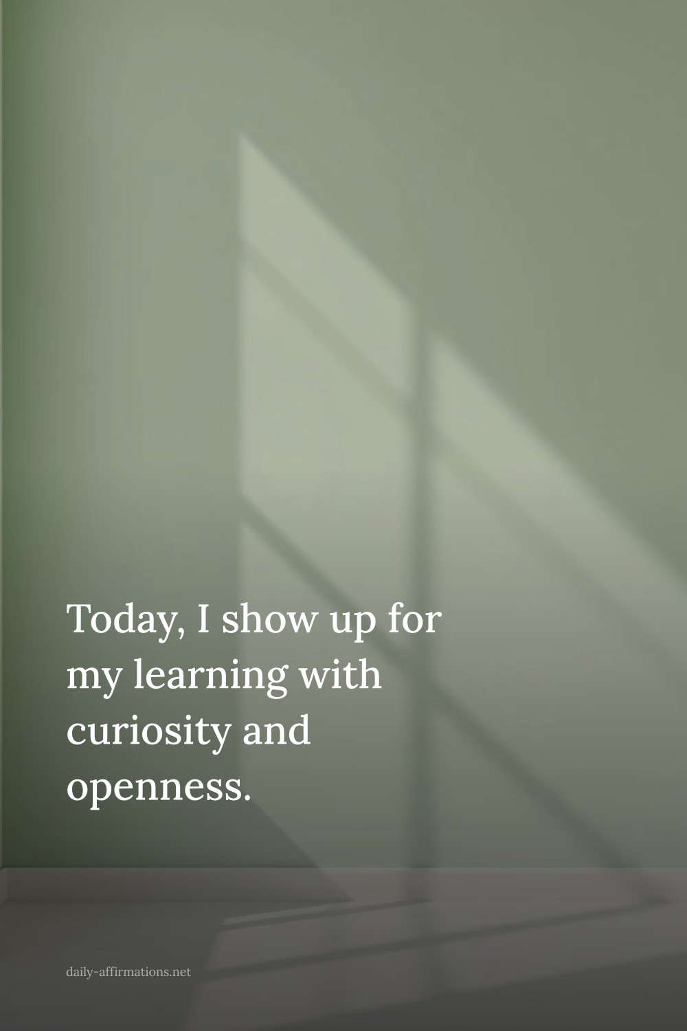 Today, I show up for my learning with curiosity and openness.