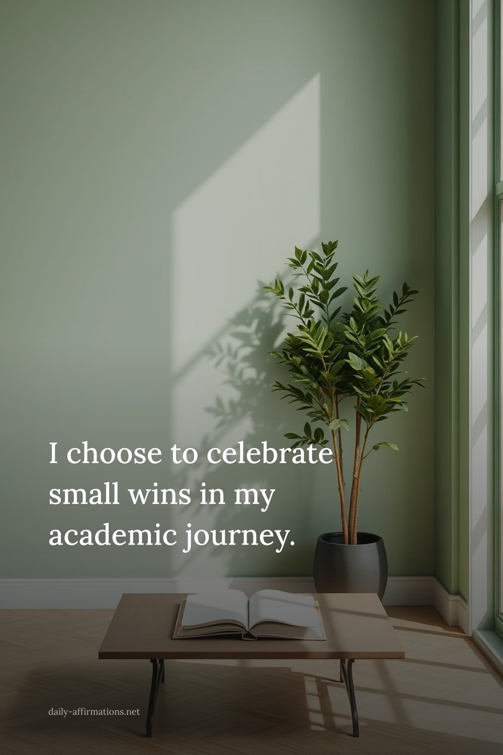 I choose to celebrate small wins in my academic journey.