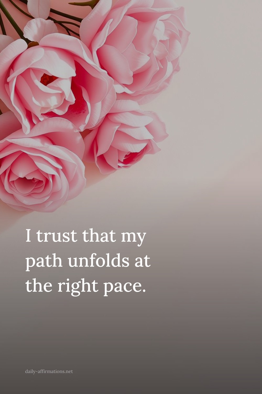 I trust that my path unfolds at the right pace.