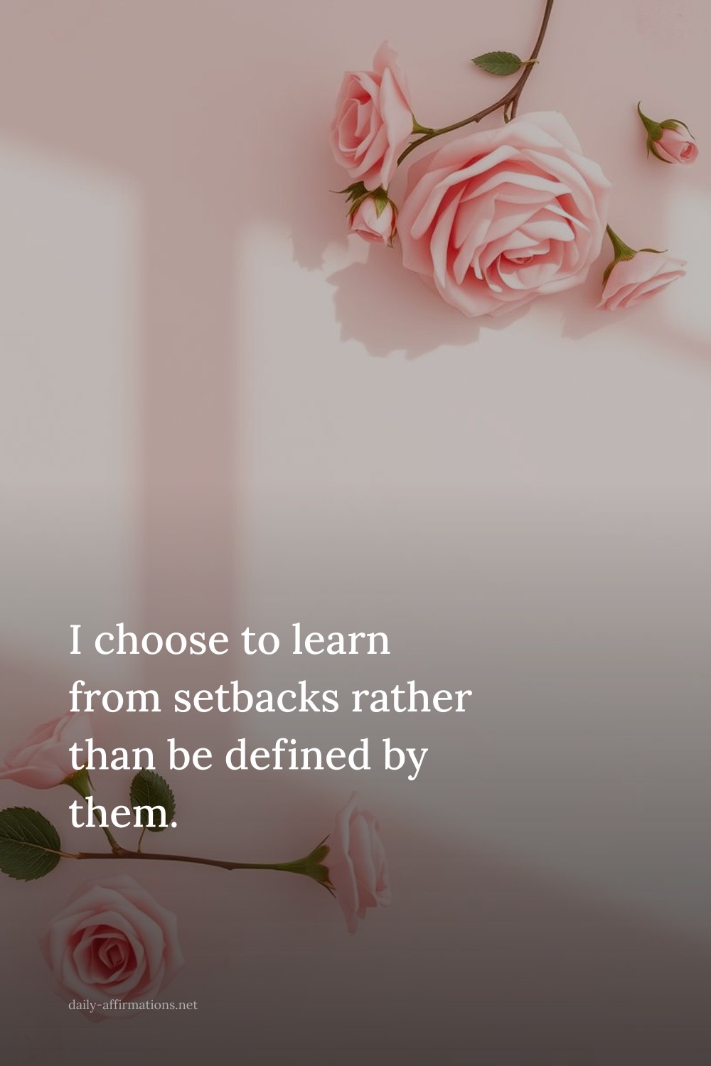 I choose to learn from setbacks rather than be defined by them.